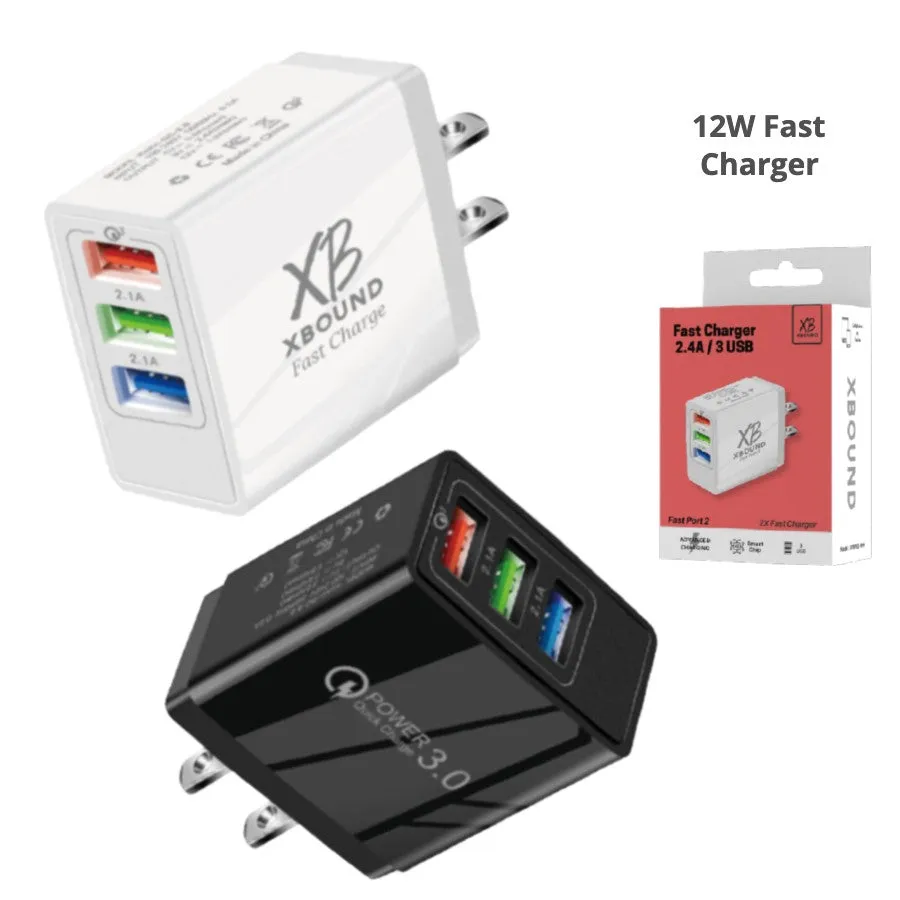 Portable USB Charger Lightweight Charger 2.4A Fast Port 3 Usb Wall Charger