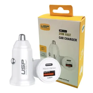 Overcurrent Protection 25W Usb A   Type C Fast Car Charger Usp