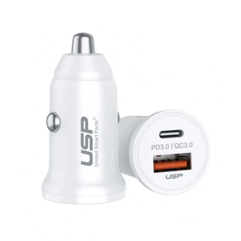 Secure Connection 25W Usb A   Type C Fast Car Charger Usp