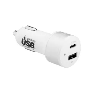 3Sixt Car Charger 27W Usb-C Pd- White Secure Adapter Magnetic Connector