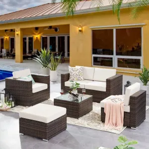 5-Person Outdoor Seating Set from Miden Home OS-Rt-113-W