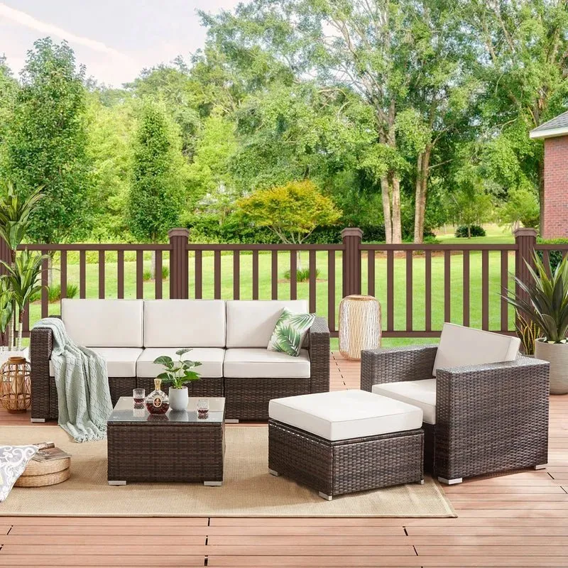 5-Person Outdoor Seating Set from Miden Home OS-Rt-113-W