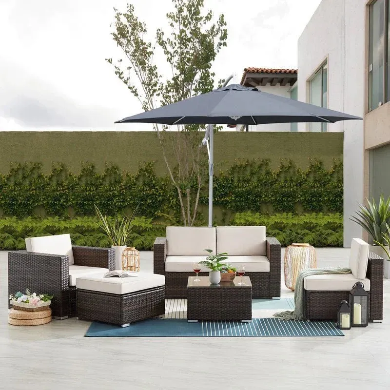 5-Person Outdoor Seating Set from Miden Home OS-Rt-113-W
