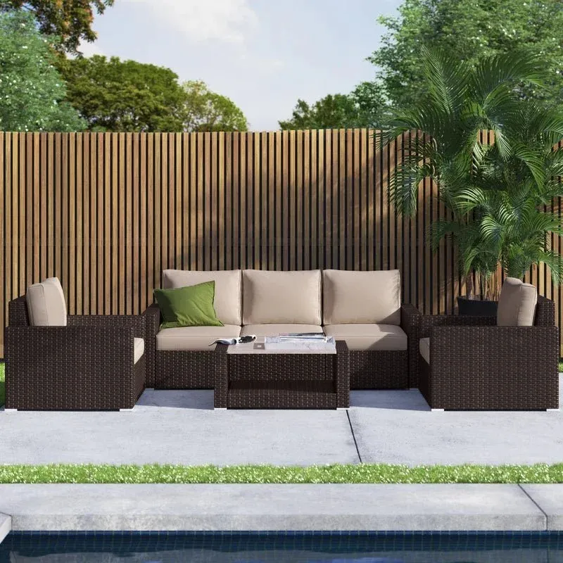5-Person Outdoor Seating Set from Miden Home OS-Rt-115-W