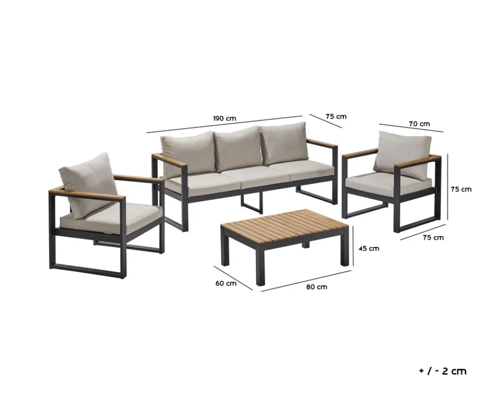 5-Person Outdoor Seating Set from Miden Home OS-St-014-W