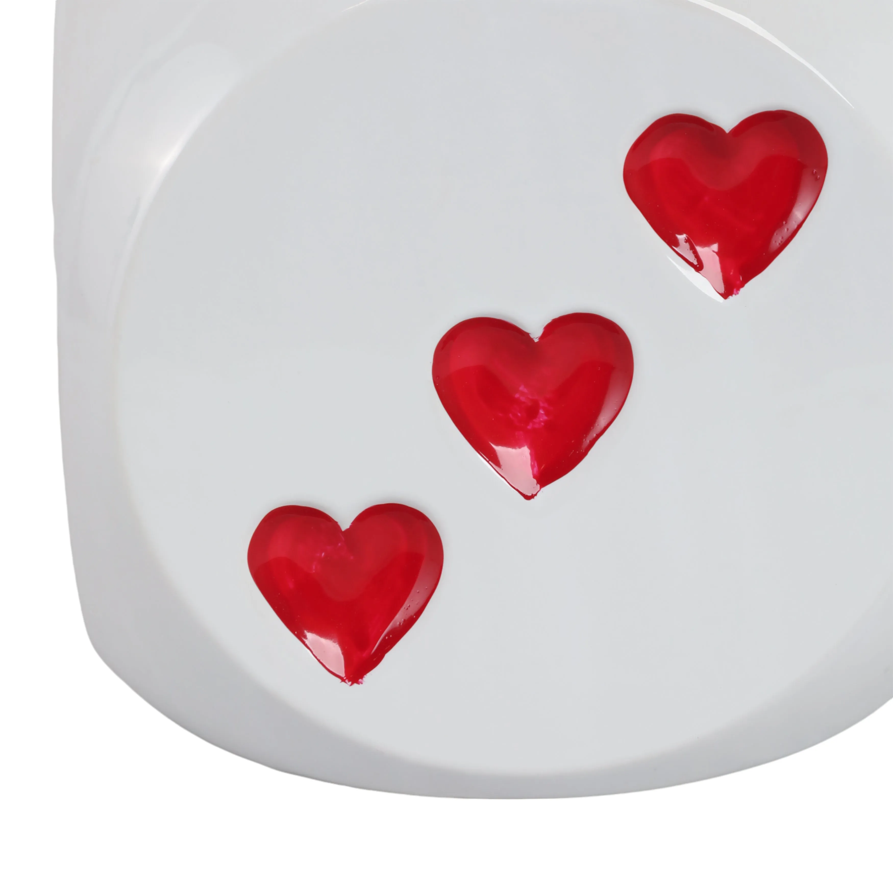 6" Dice Planter, White/red