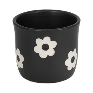 6" Flower Power Planter, Black/white
