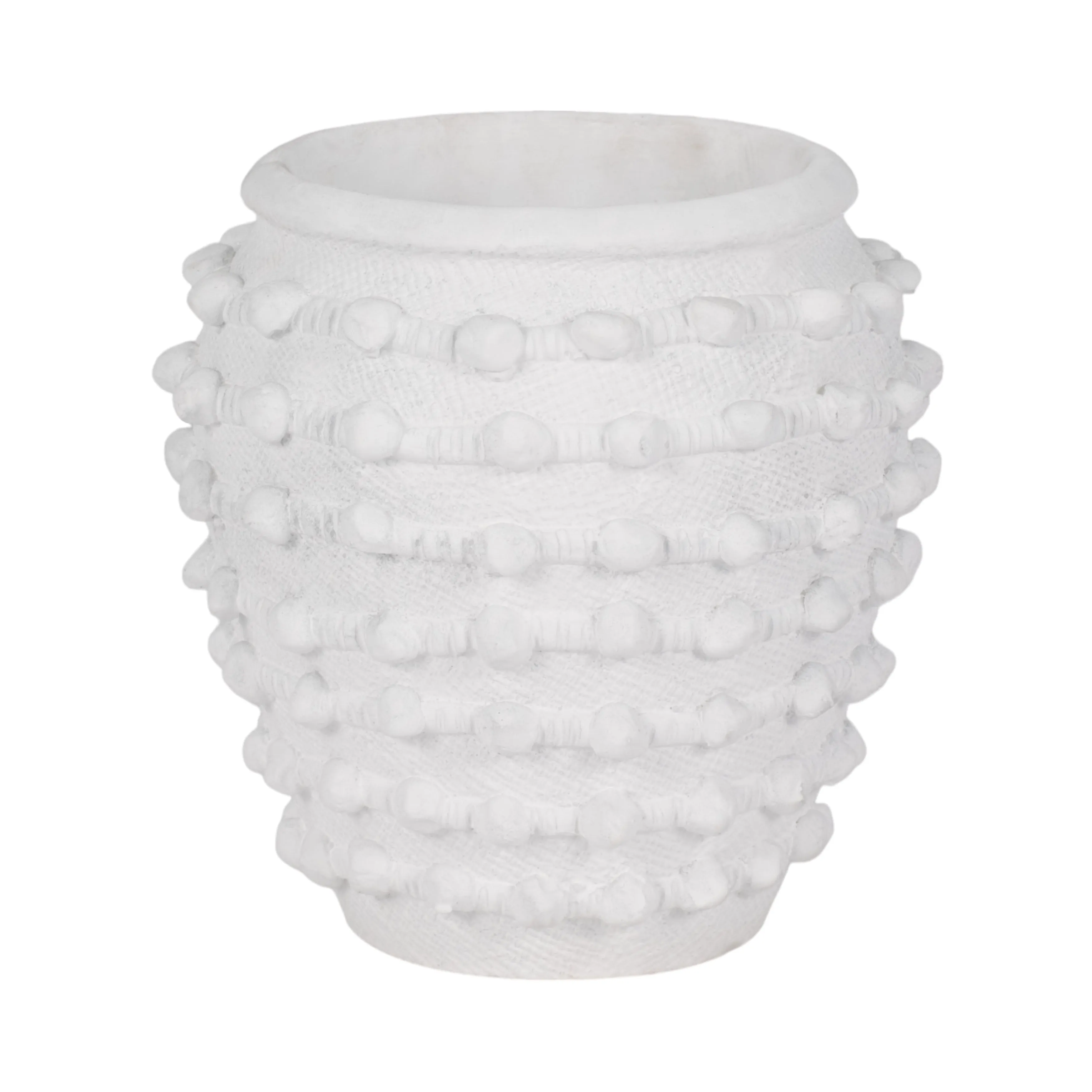 9" Woven Knot Planter, White