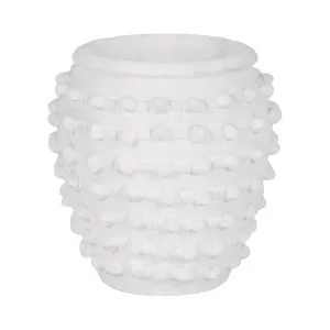 9" Woven Knot Planter, White