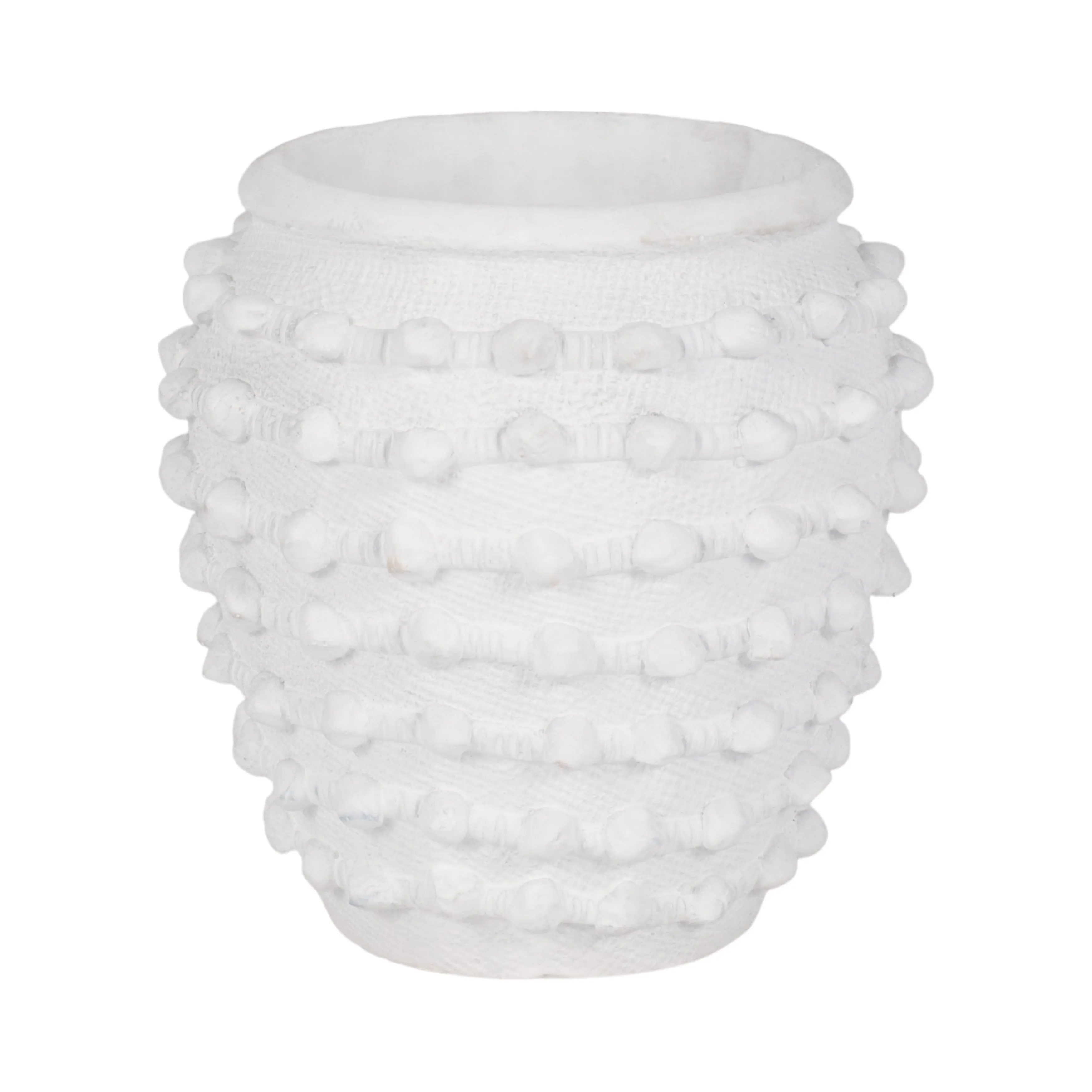 9" Woven Knot Planter, White
