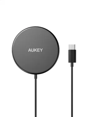 Aukey Lc-A1S Snap On 15W Qi-Compatible Fast Wireless Charging Wire (Usb-C) Magsafe Compatible Smart Charging Overcurrent Protection