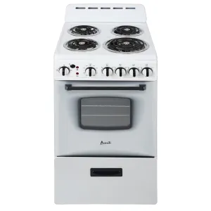 Avanti - ERU200P0W, Avanti 20" Electric Range Oven with Framed Glass Door, in White