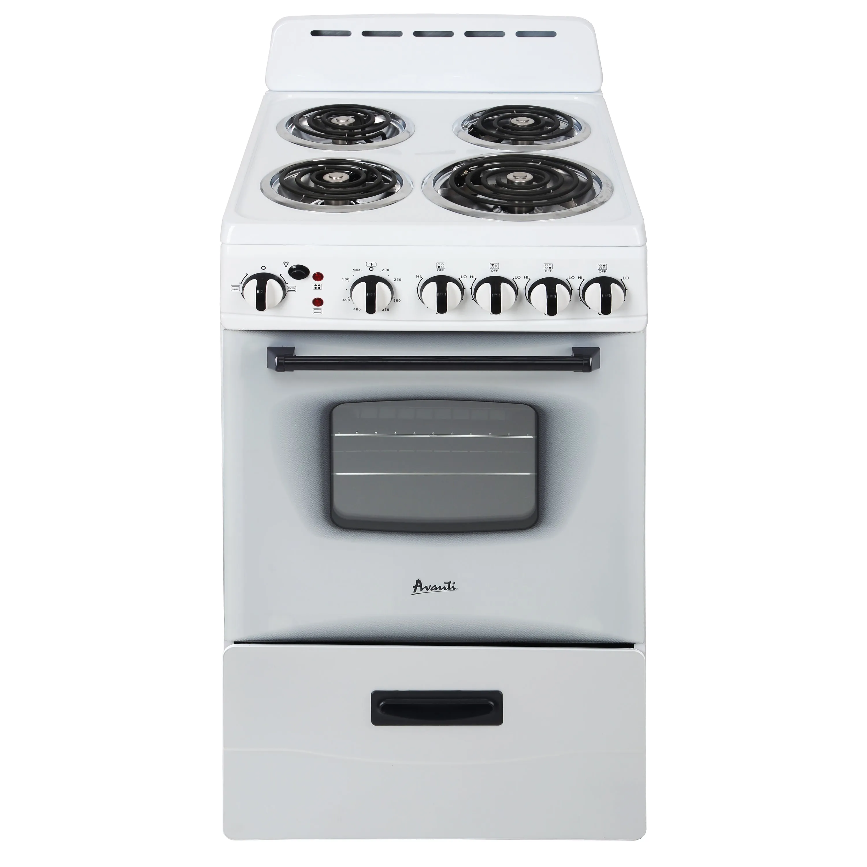 Avanti - ERU200P0W, Avanti 20" Electric Range Oven with Framed Glass Door, in White