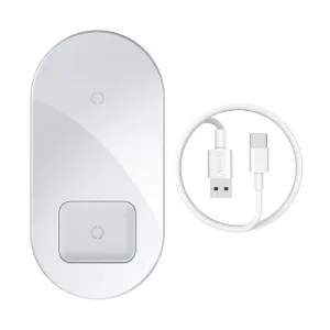 Durable Cable Energy Saving Baseus 2 In 1 Wireless Charger For Iphone/Other Smartphones & Apple Airpods(Wxjk-C01)