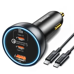 Baseus Car Charger 160W Qualcomm Quick Charge 5 Technology 2C U With 100W Type-C Cable Tzcczm-0G Portable USB Charger