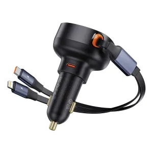 Reliable Charging Baseus Car Charger Enjoyment Usb-C With Usb-C Cable And Lightning 60W (Black) C00057802111-00