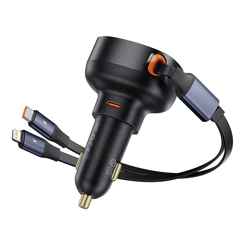 Reliable Charging Baseus Car Charger Enjoyment Usb-C With Usb-C Cable And Lightning 60W (Black) C00057802111-00