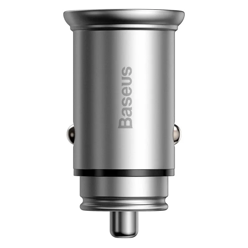 Fast Power Delivery Cable Clip Baseus  Circular Metal A C 30W Pps Car Charger  Silver-Ccall-Bs0S