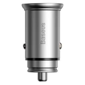 Fast Power Delivery Cable Clip Baseus  Circular Metal A C 30W Pps Car Charger  Silver-Ccall-Bs0S