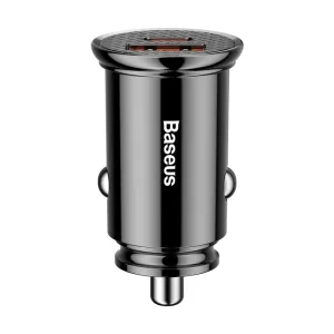 Energy Efficient Baseus Circular Plastic Car Charger | Pps | Usb A C 2-In-1 30W Car Charger (Ccall-Ys01)