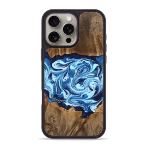 Easy Installation Protective Screen Iphone 16 Pro Max Wood Phone Case - Stefani (Blue, 780055)