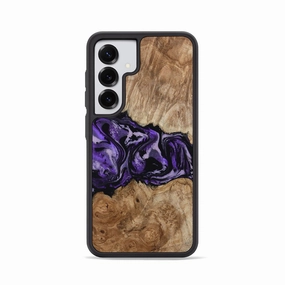 Anti Blue Light Fingerprint Repellent Galaxy S25 Wood Phone Case - Byron (Purple, 780234)