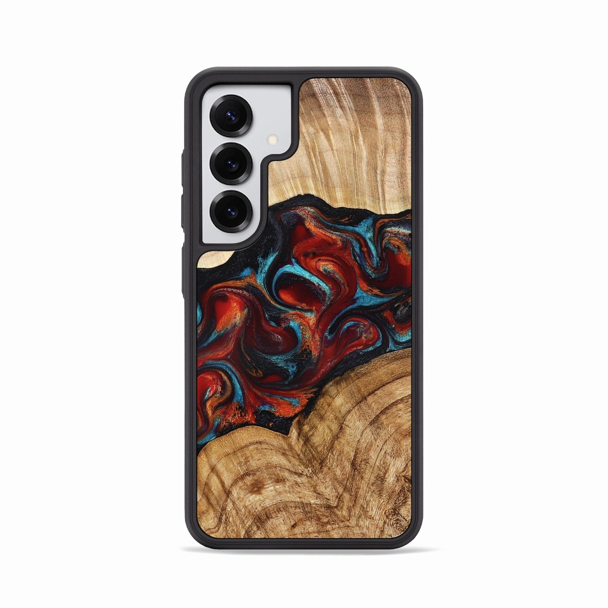 Anti Blue Light High Transparency Galaxy S25 Wood Phone Case - Aric (Red, 778556)