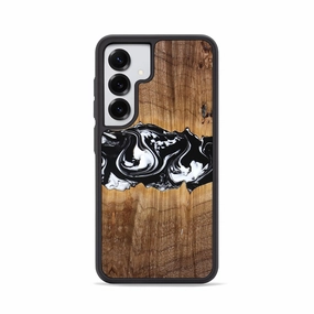 Galaxy S25 Wood Phone Case - Lenna (Black & White, 777799) Anti Oil Film Anti Yellowing