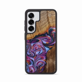 Anti Spy Anti Finger Mark Galaxy S25 Wood Phone Case - Zaniyah (Blue, 771666)
