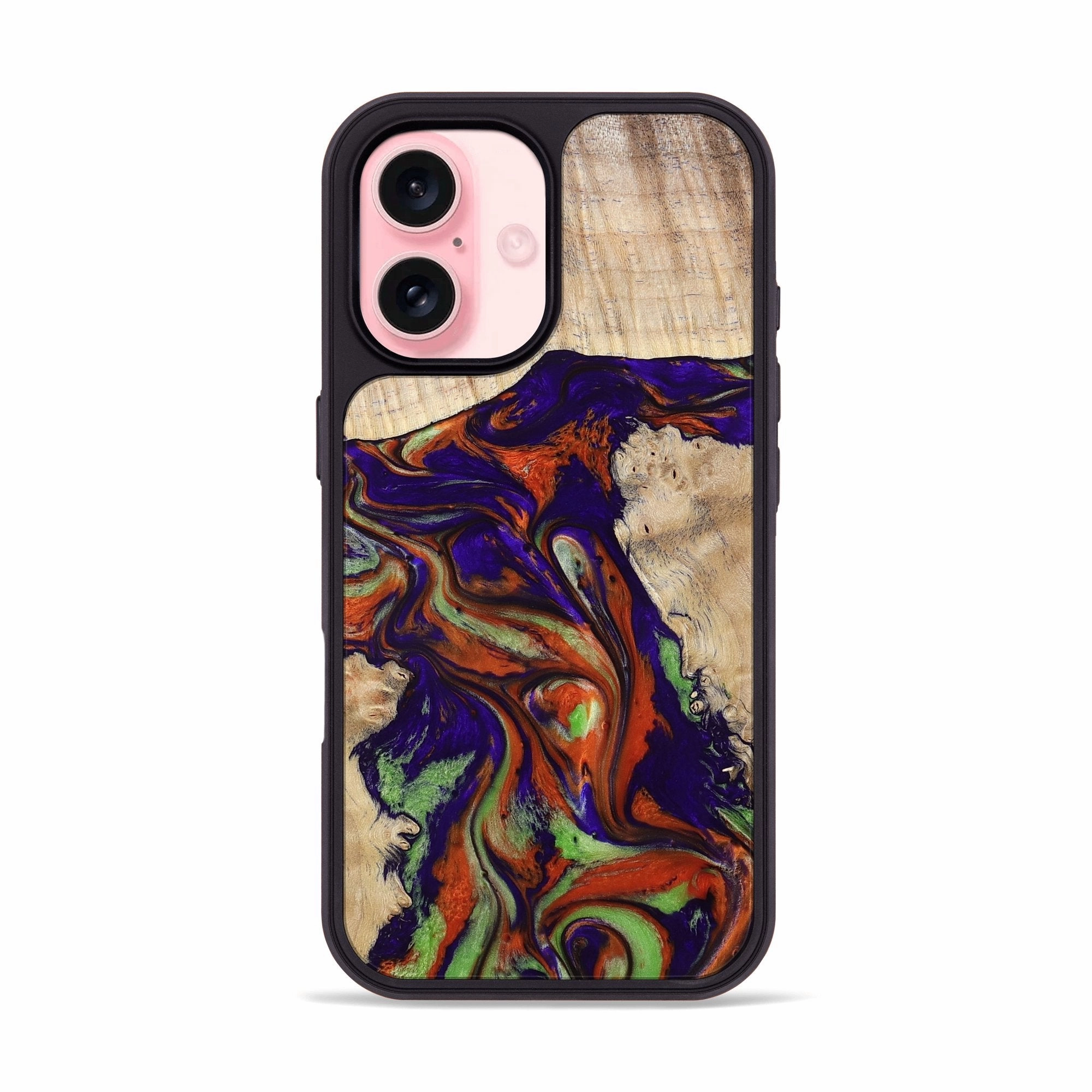 High Transparency Anti Finger Oil Iphone 16 Wood Phone Case - Ronny (Purple, 778192)