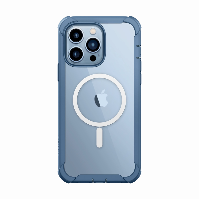 Clayco Iphone 13 Pro 6.1" Forza Magsafe Full-Body Rugged Case With Screen Protector-Blue Anti Scratch Coating