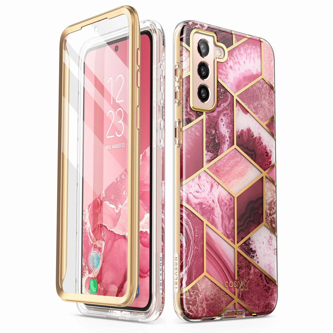 Galaxy S22 Cosmo Case - Red Self Healing Fingerprint Free