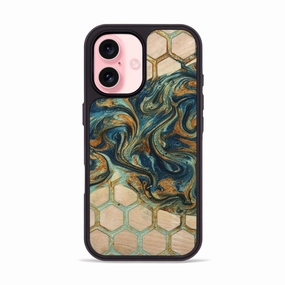 Drop Resistant Bubble Resistant Film Iphone 16 Wood Phone Case - Kaiden (Pattern, 775935)