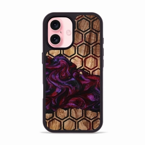 Privacy Screen Shock Proof Film Iphone 16 Wood Phone Case - Zoie (Pattern, 779435)