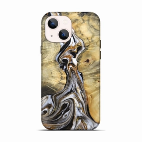 Iphone 13 Wood Live Edge Phone Case - Myra (Black & White, 781476) Anti Fingerprint Screen Ultra Clear