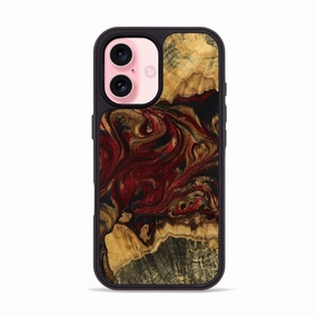 Iphone 16 Wood Phone Case - Koen (Red, 770587) Anti Scratch Screen Bubble Free Installation