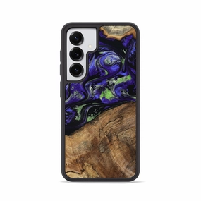 Galaxy S25 Wood Phone Case - Tamika (Purple, 780155) Anti Static Anti Fingerprint Screen