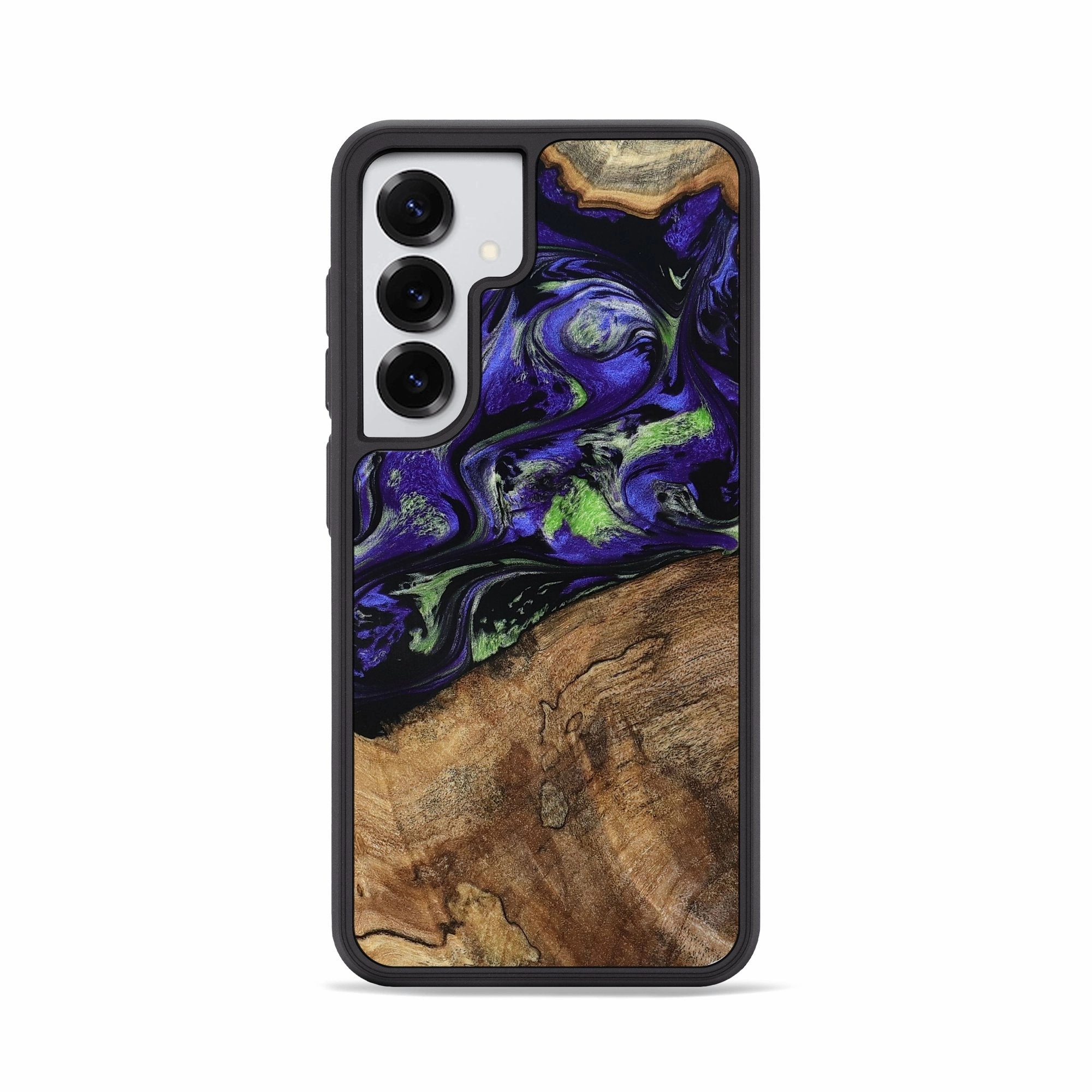 Galaxy S25 Wood Phone Case - Tamika (Purple, 780155) Anti Static Anti Fingerprint Screen