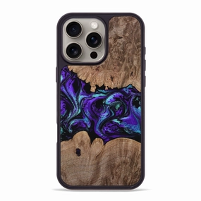 Iphone 16 Pro Max Wood Phone Case - Jadon (Purple, 767672) Anti Fingerprint Shield
