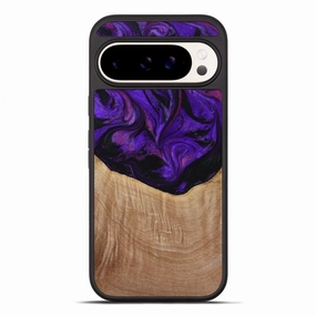 Anti Finger Streak Bubble Free Installation Pixel 10 Pro Xl Wood Phone Case - Raya (Purple, 772664)