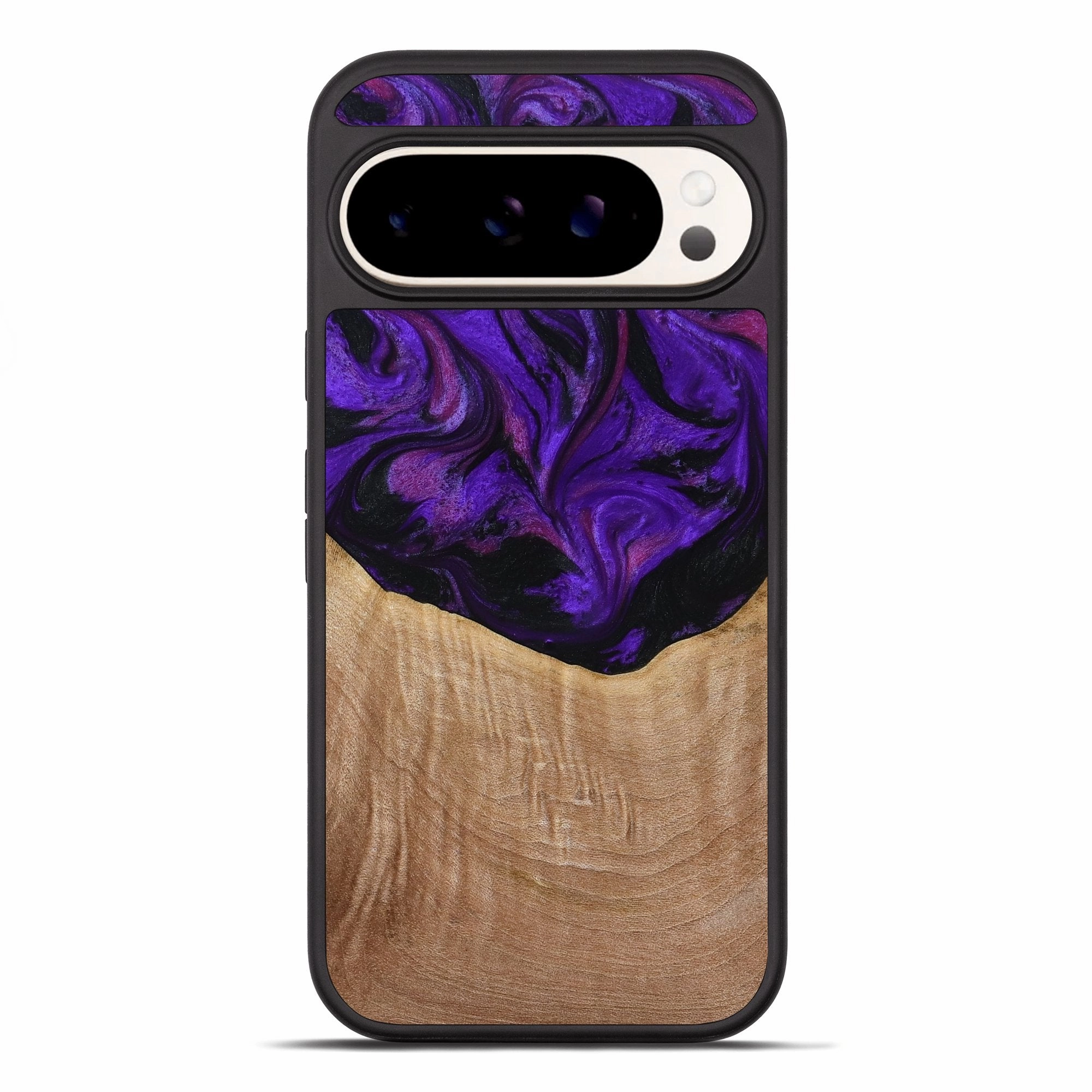 Anti Finger Streak Bubble Free Installation Pixel 10 Pro Xl Wood Phone Case - Raya (Purple, 772664)