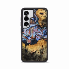 Screen Defense Galaxy S25 Wood Phone Case - Diann (Teal & Gold, 780982)