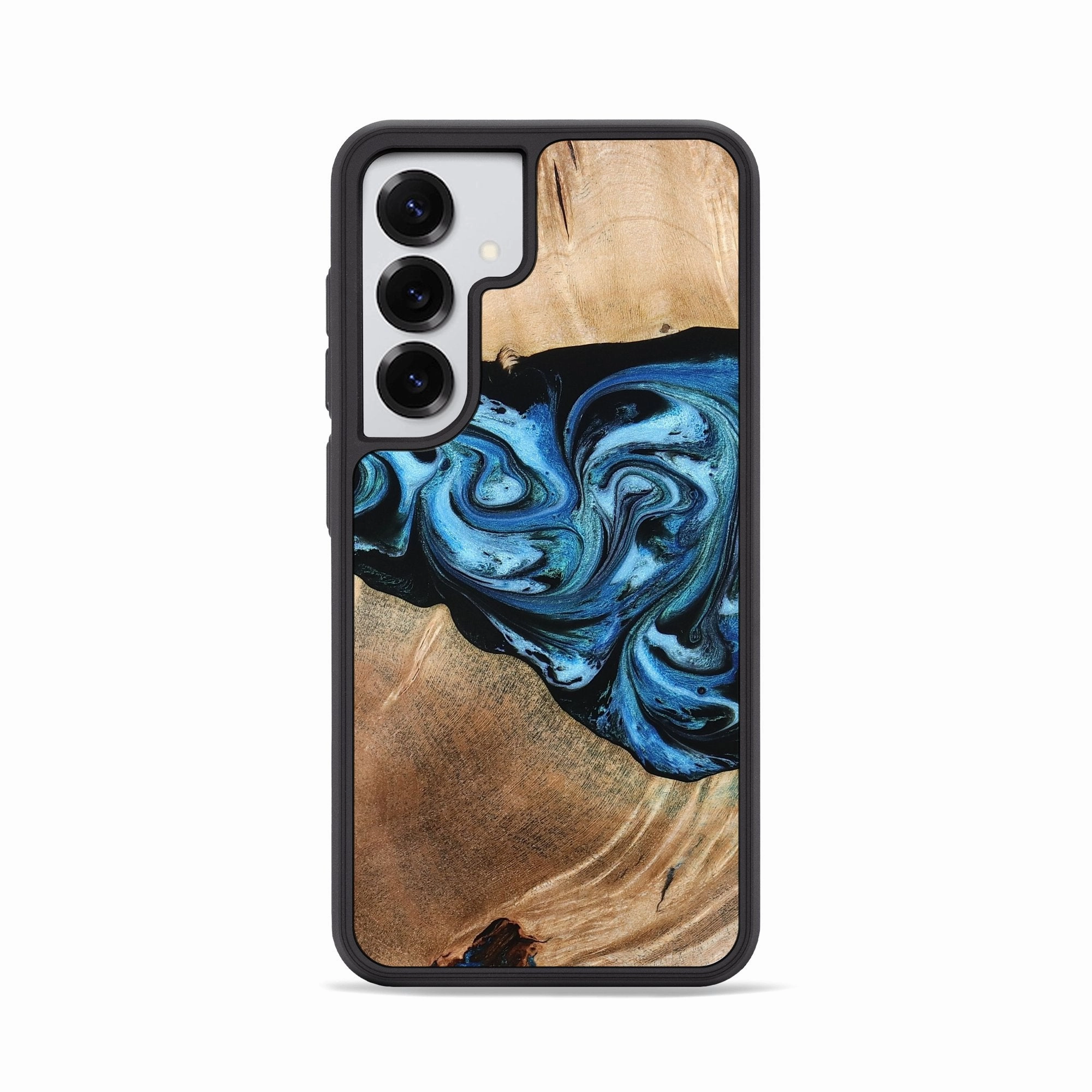 Galaxy S25 Wood Phone Case - Iola (Blue, 776687) Anti Scratch Shield