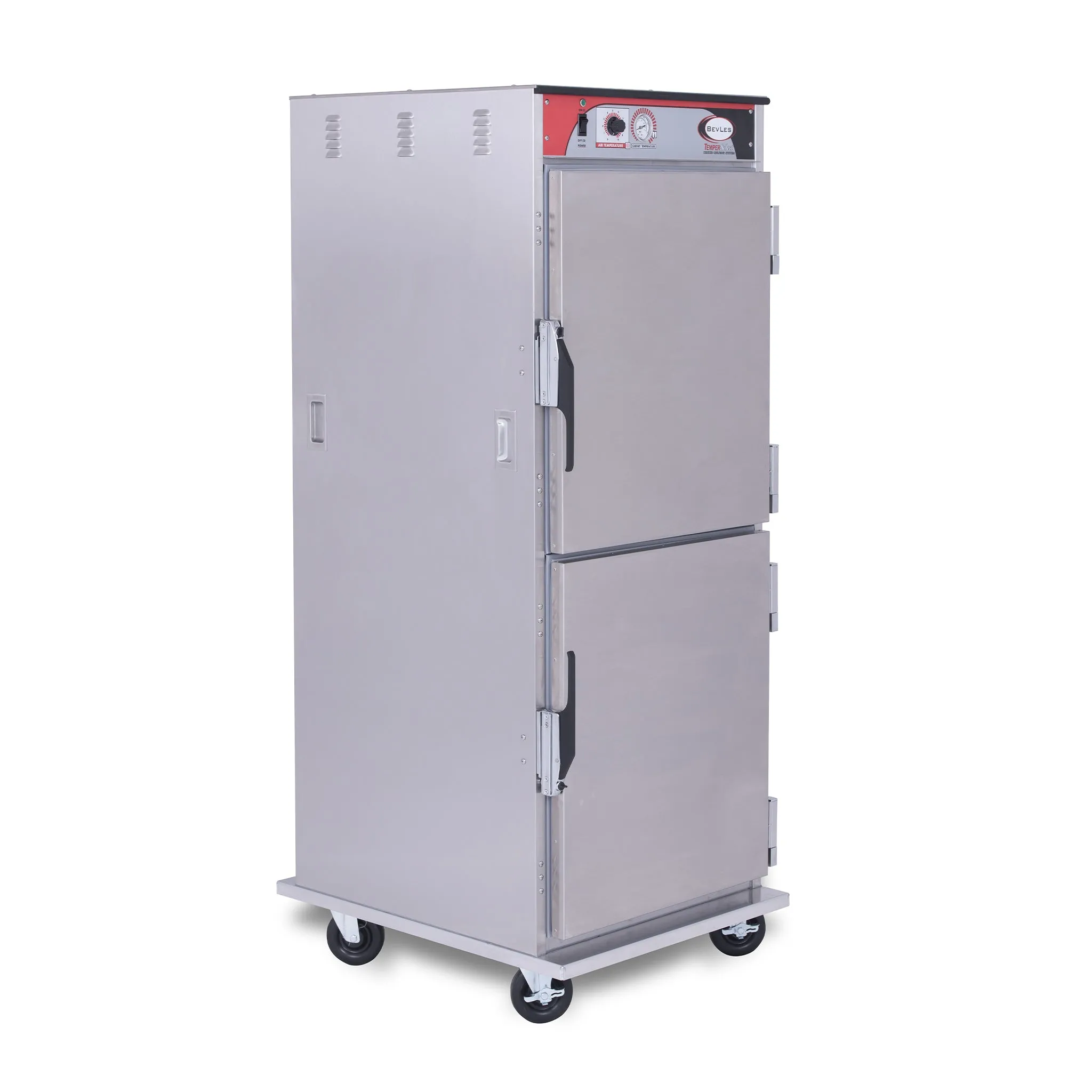 BevLes - HTSS74W121-PT, BevLes Temper Select - Pass Thru Full Size Heated Holding Cabinet, Universal Width, 115V, in Silver