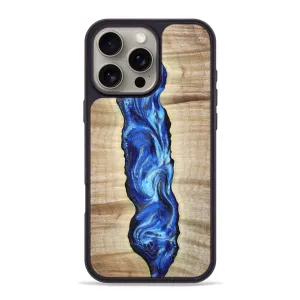 Smooth Surface Iphone 16 Pro Max Wood Phone Case - Janene (Blue, 777913)
