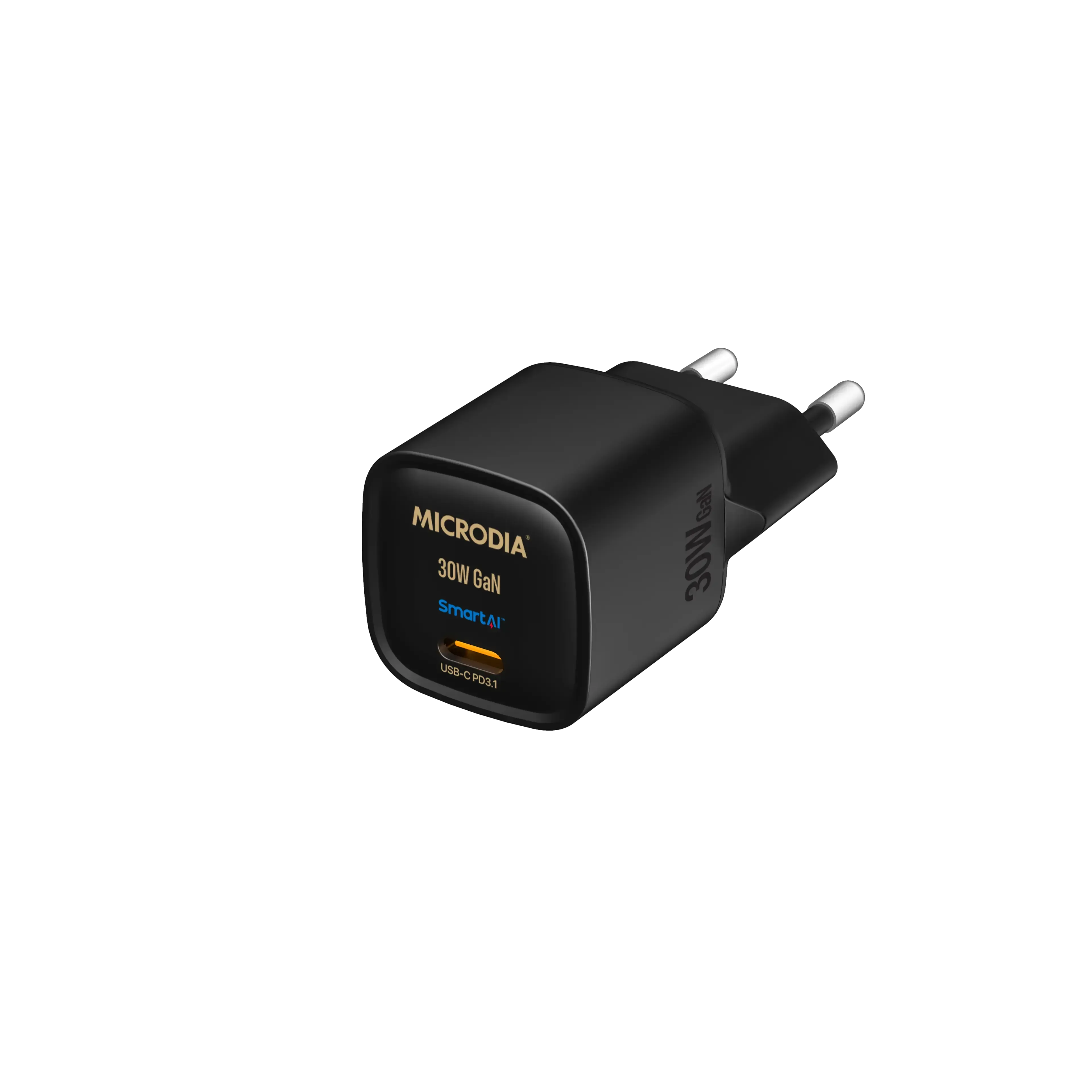 Microdia Smartcube Nano 30W, Gan Wall Charger, Usb-C Pd3.1 Portable Charger Smart Power Adapter