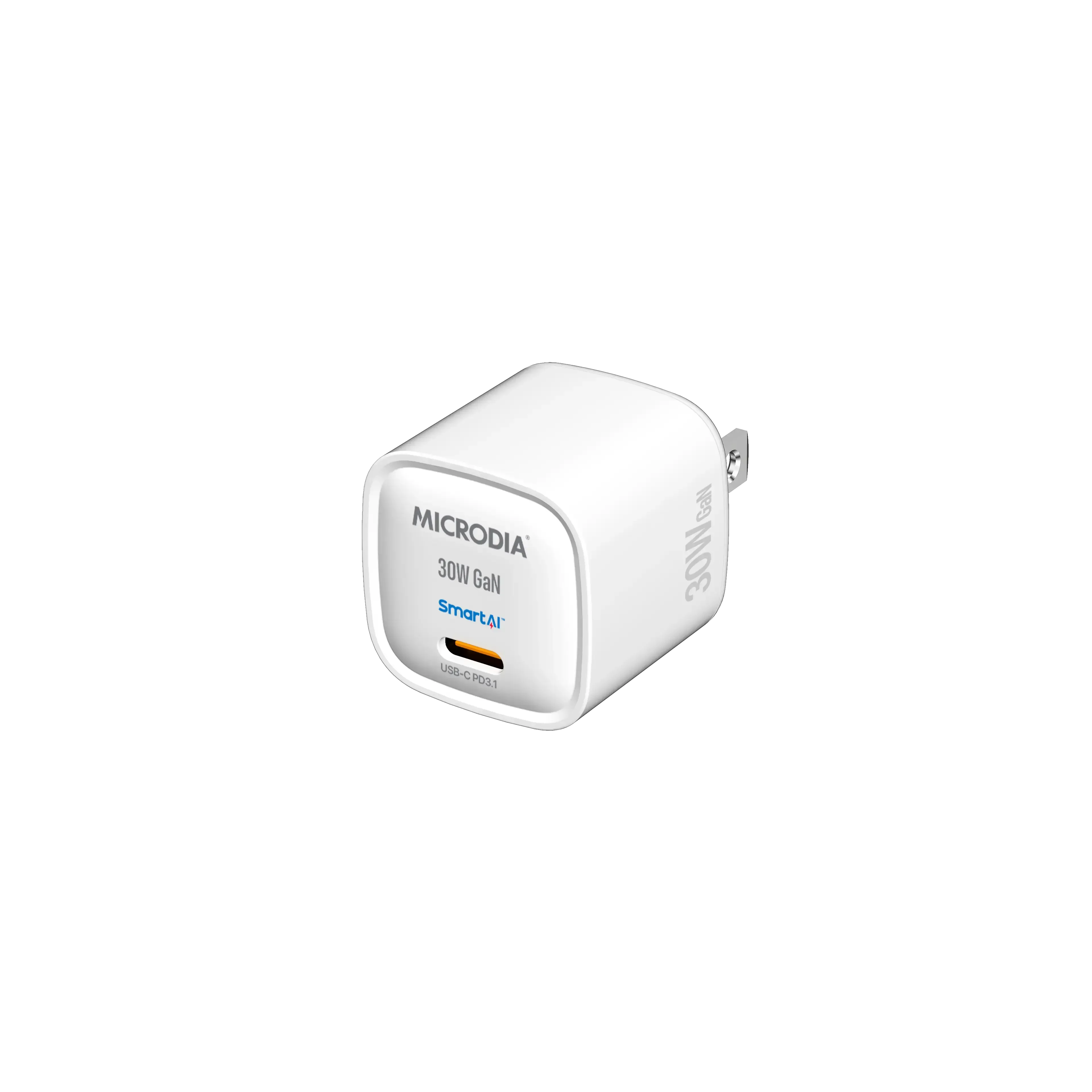 Microdia Smartcube Nano 30W, Gan Wall Charger, Usb-C Pd3.1 Charging Safety