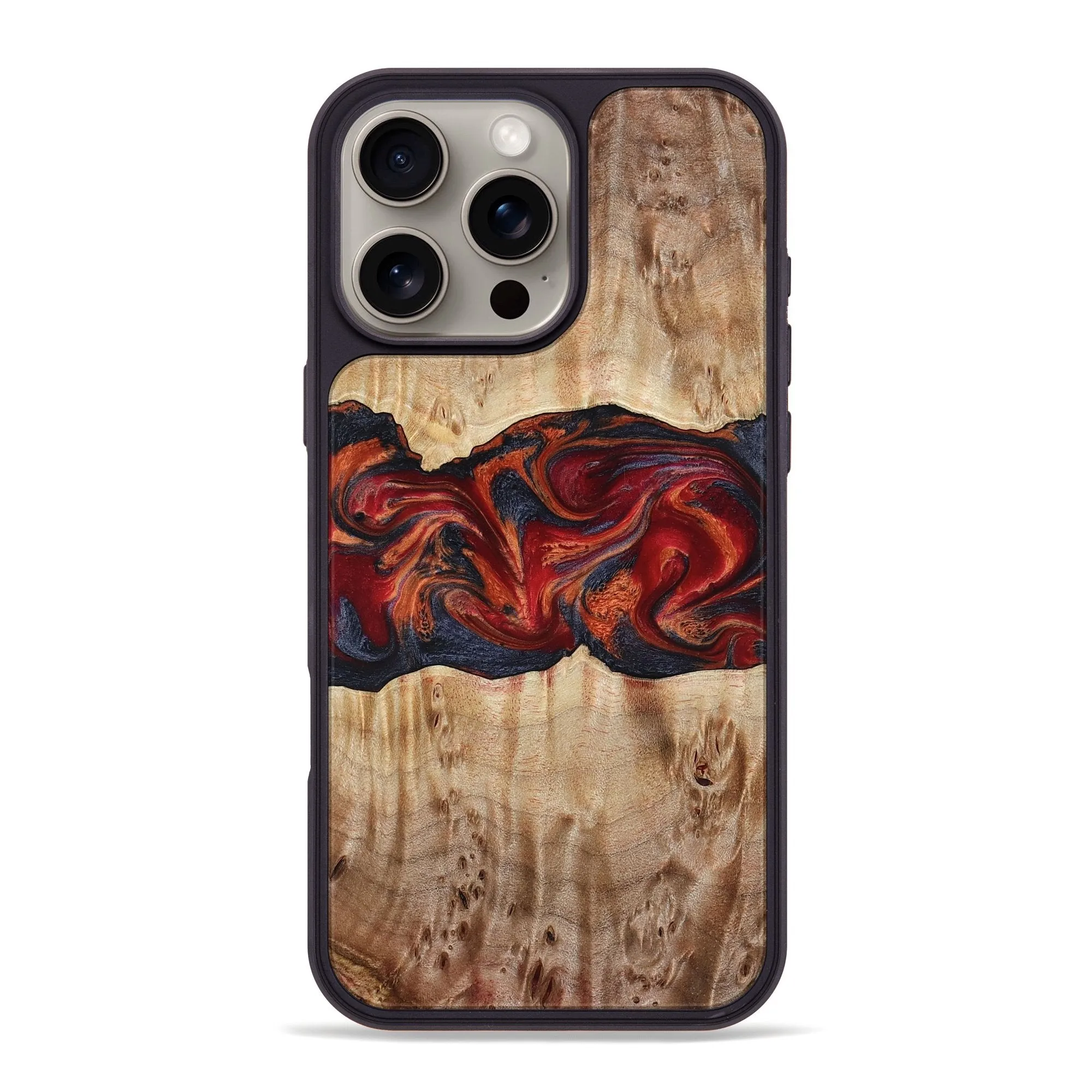 Anti Yellowing Film Anti Static Iphone 16 Pro Max Wood Phone Case - Kristin (Red, 780237)