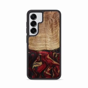 Anti Static Film Easy Installation Galaxy S25 Wood Phone Case - Deanne (Red, 780503)
