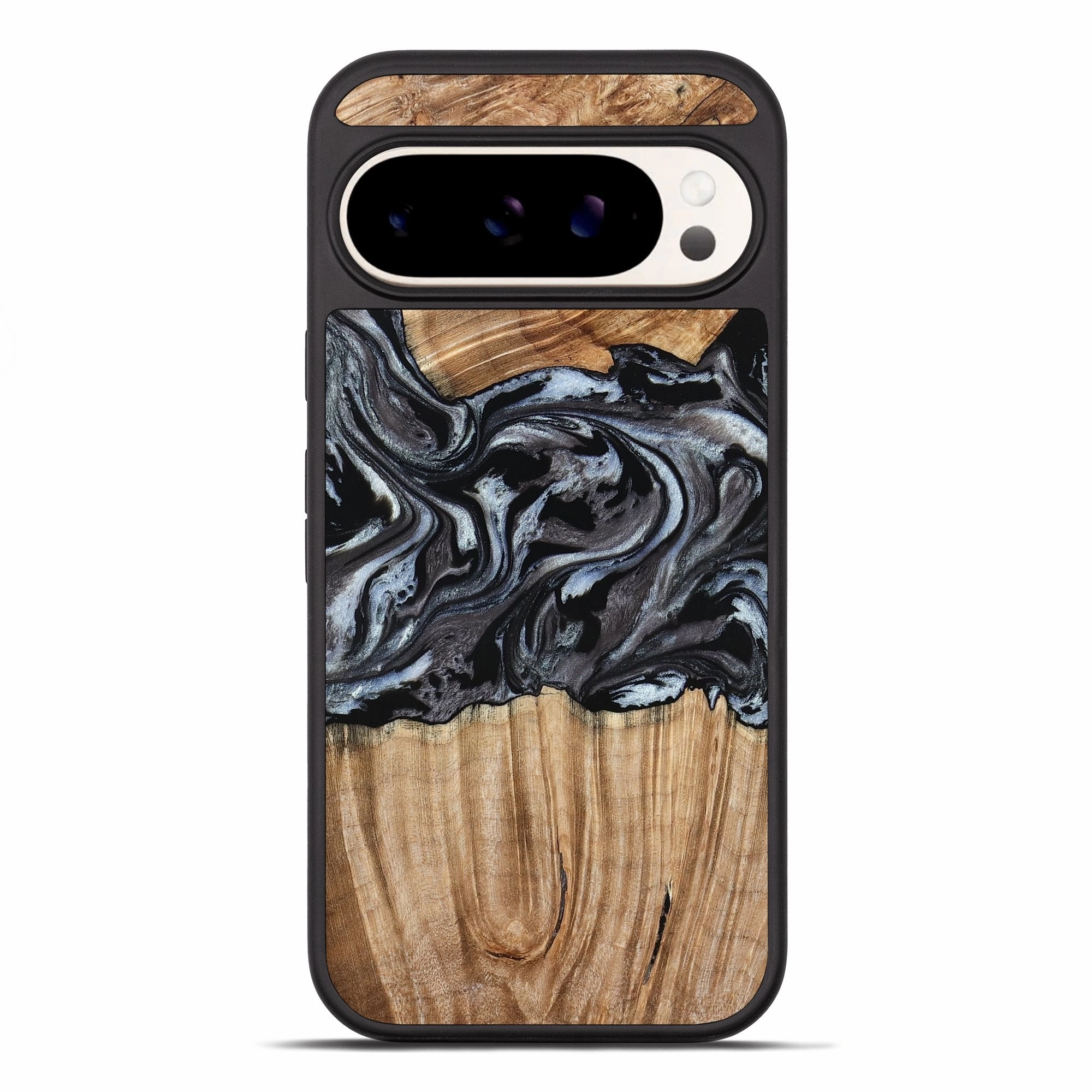 Pixel 10 Pro Xl Wood Phone Case - Luz (Black & White, 776633) Anti Finger Smudge Anti Finger Mark Film